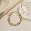 Double Layer Gold-Toned Zirconia Bracelet