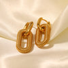 Chunky Gold Textured Oval Link Earring